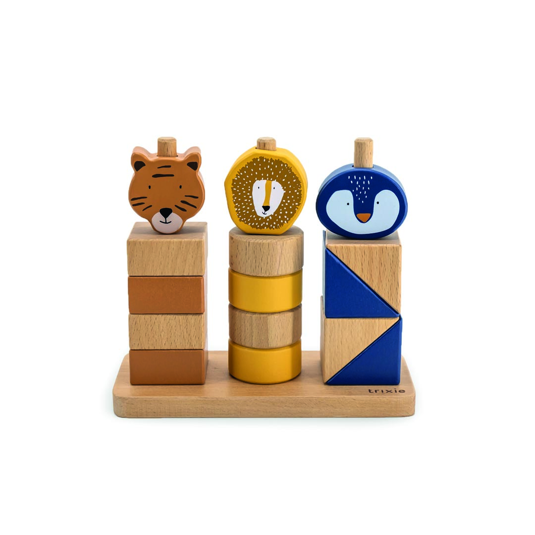 Wooden animal blocks stacker